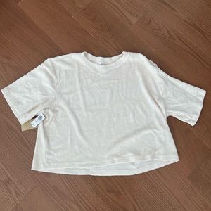 French terry oversized cropped t shirt